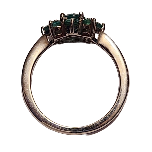 Emerald floral Sterling Silver ring - Picture 5 of 5